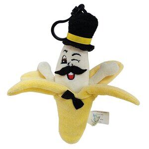 Whiffer Sniffers Slippery Sam Banana Peel Backpack Bag Clip Plush Bearington